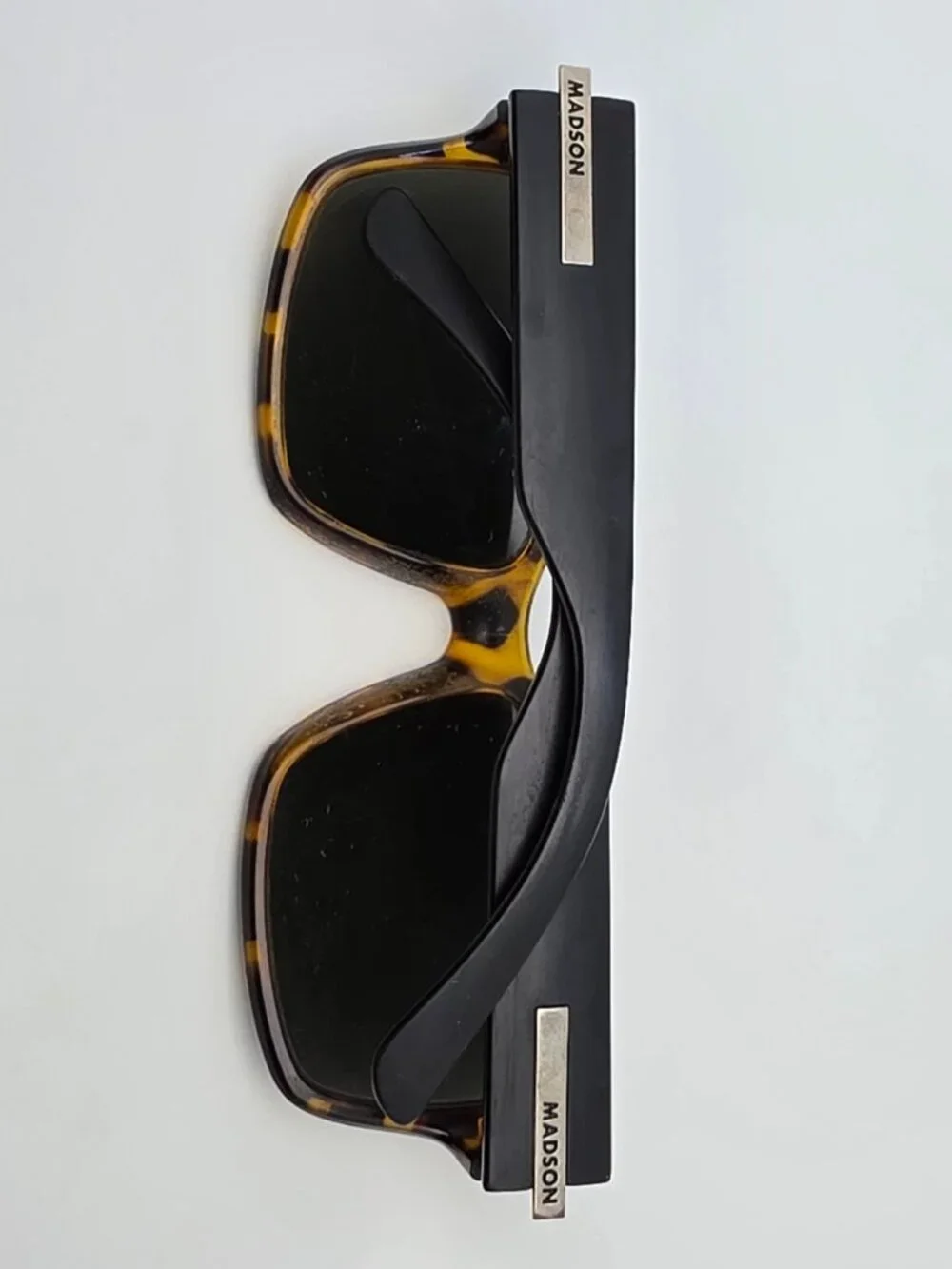Madson of America Classico Tortoise Black Frame Polarized Grey Lens Sunglasses